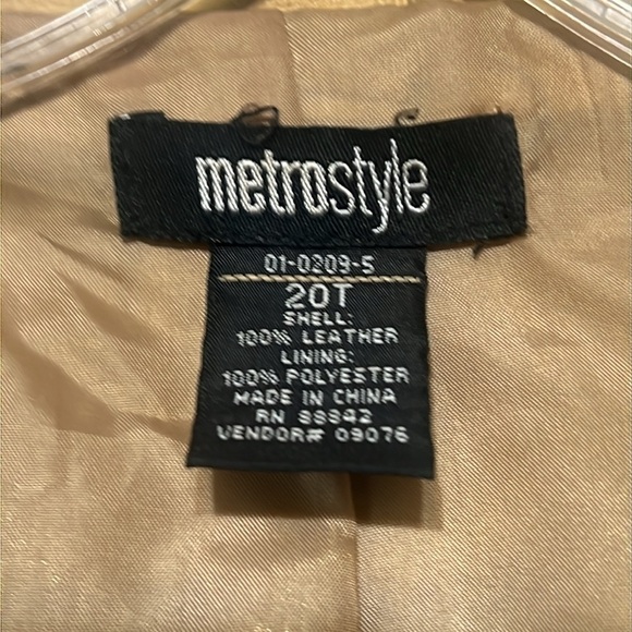 Metrostyle Genuine Leather Blazer Yellow Plus-Size Single-Breasted Jacket 20T - Picture 5 of 7